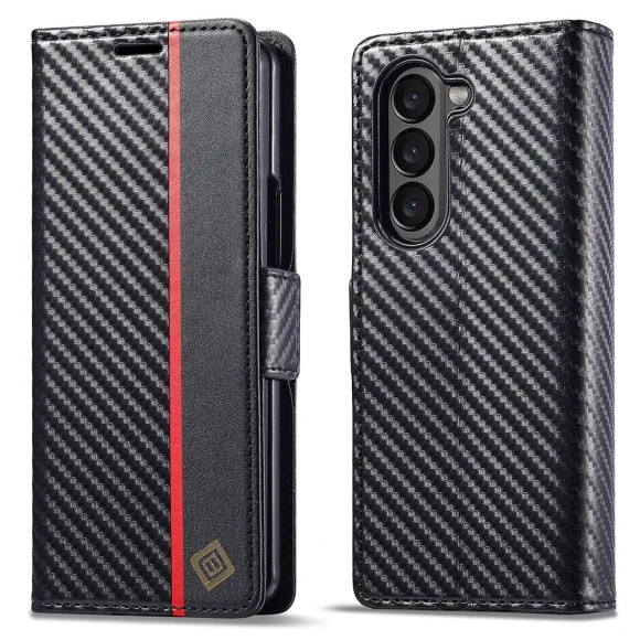 Carbon Fiber Texture Magnetic Closure Phone Cover — Basic Cases, Smartwatch 2025