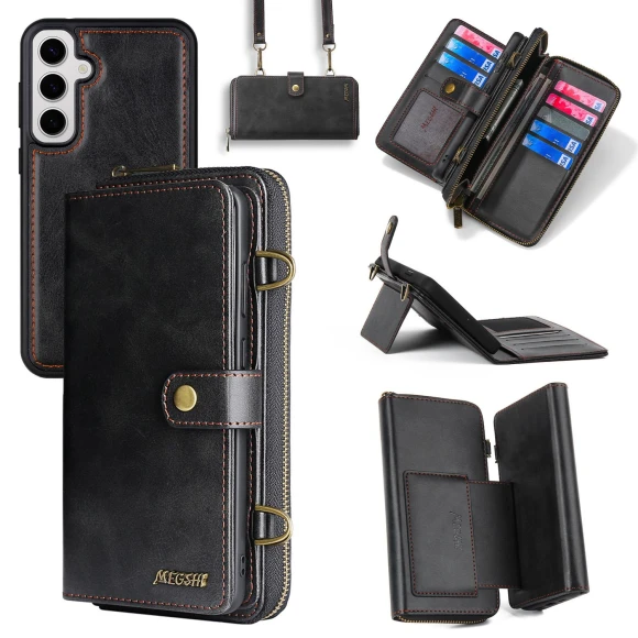Crossbody PU Leather Foldable Stand Cover — Phone Accessories, Smartwatch 2025