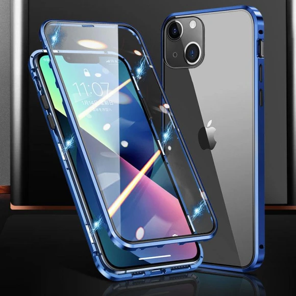 Magnetic Adsorption Metal Frame Phone Case with Double-sided Tempered Glass — Phone Accessories, Smartwatch 2025
