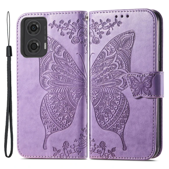 Stand Case Imprint Butterfly Flower PU Leather Phone Cover — Basic Cases, Smartwatch 2025