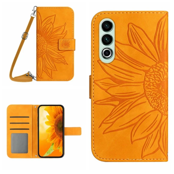 Sunflower Flip Leather Phone Cover with Shoulder Strap — Flip Cases, Smartwatch 2025