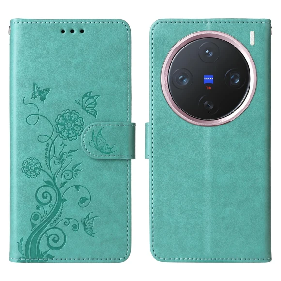 Leather Case Butterfly Floral Imprint Wallet Stand Cover — Basic Cases, Smartwatch 2025