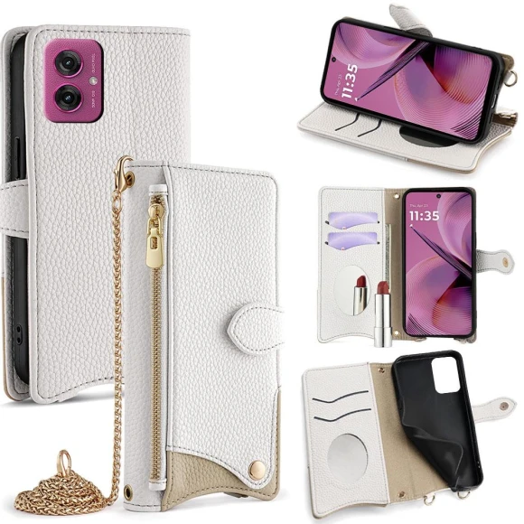 Leather Case Wallet Stand Cover with Chain Strap — Flip Cases, Smartwatch 2025