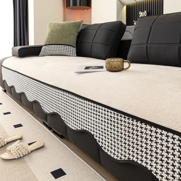 Leather Sofa Lawrence Pillow Chenille Advanced Touch Anti-Scratch for Cats Straight Row Cover Solid 30 * 50Cm Waist... — Slipcovers, Garden Supplies My