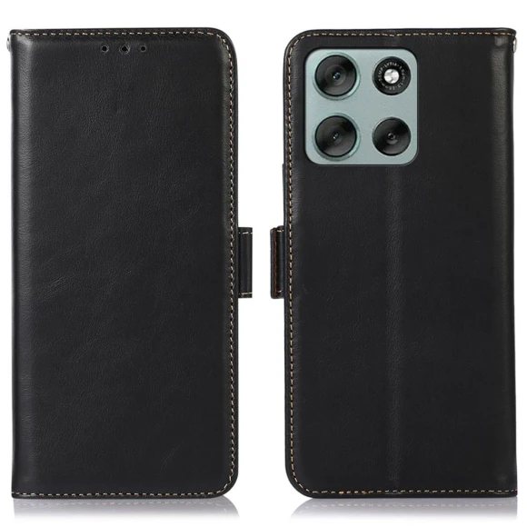 RFID Blocking Genuine Cow Leather Wallet Phone Cover — Flip Cases, Smartwatch 2025