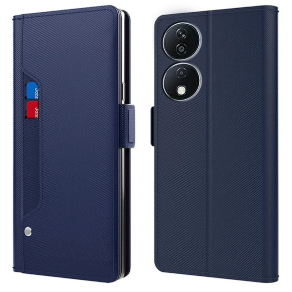 Smart Case Stand Mirror PU Leather Phone Cover with Card Holder — Smartwatch Protectors, Samrtwatch Bands Straps