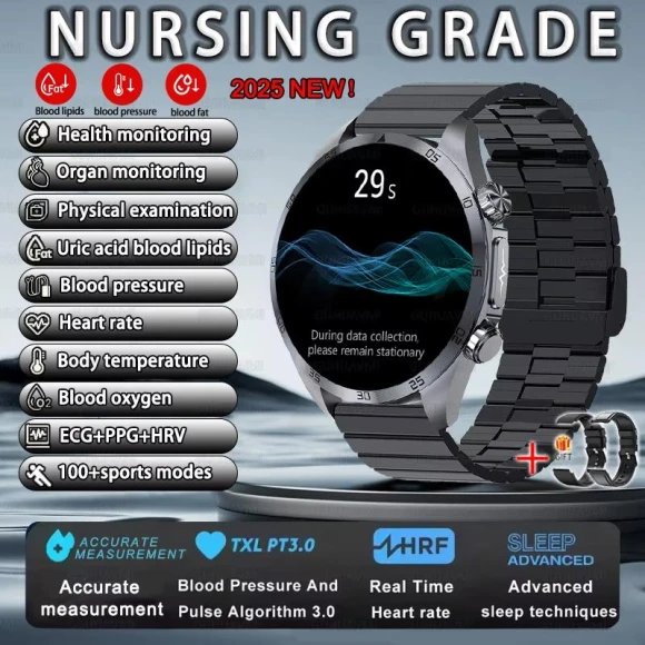Smart Watch with Pulse Therapy ECG, Blood Oxygen, Blood Pressure, and Health Sleep Monitor — Smartwatches, QLY Online
