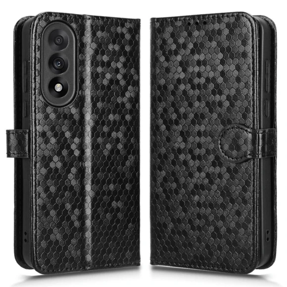 Wallet Case Dot Pattern Imprint PU Leather Phone Cover with Wrist Strap — Basic Cases, Smartwatch 2025
