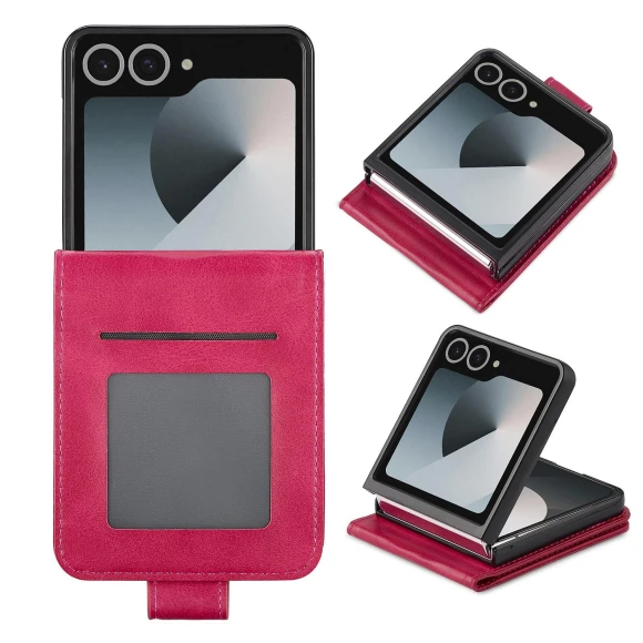 Card Holder Calf Texture PU Leather Folding Phone Cover — Flip Cases, Smartwatch 2025