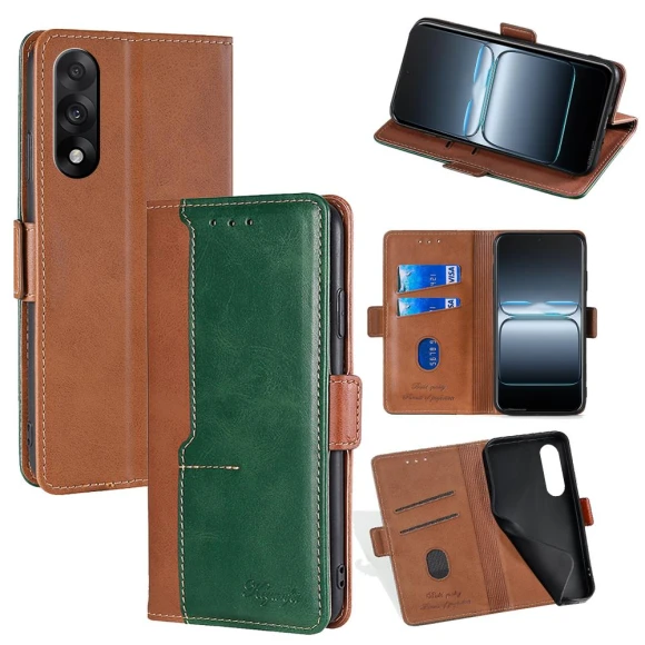Contrast Color Wallet Leather Phone Cover — Basic Cases, Smartwatch 2025