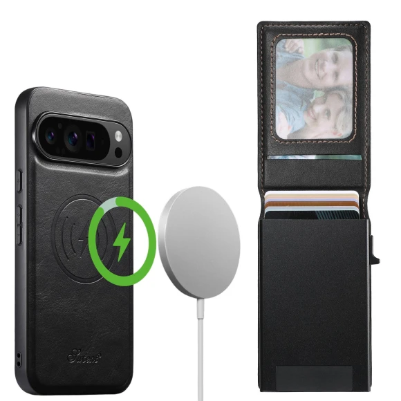 Magnetic Case Waxy Texture Card Slots Leather Back Phone Cover — Smartwatch Protectors, Smartwatch 2025