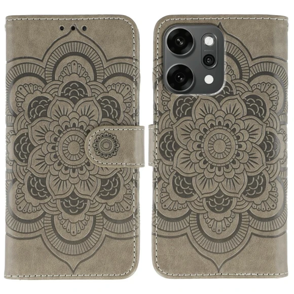 PU Leather Mandala Imprinted Design Wallet Phone Cover with Wrist Strap — Phone Accessories, Smartwatch 2025