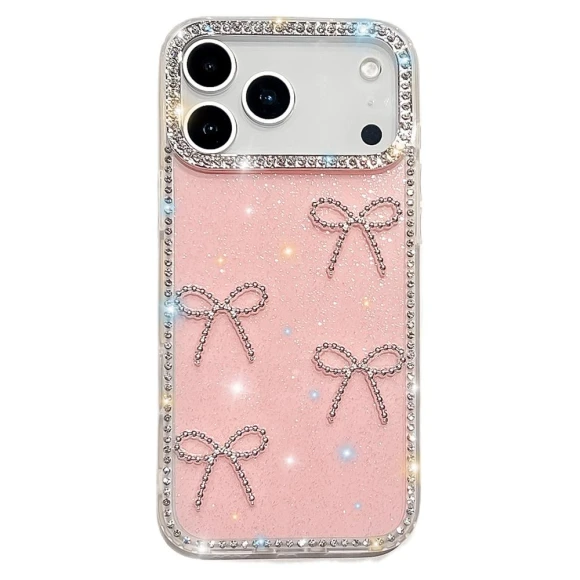Rhinestone Edge Butterfly Bow Decor Phone Cover — Phone Accessories, Smartwatch 2025