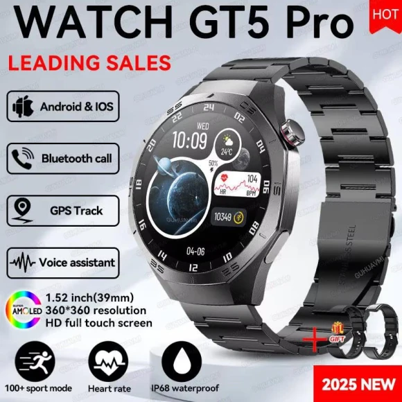 Smart Watch for Men with GPS Tracker and HD AMOLED Display — Smartwatches, PRISMA