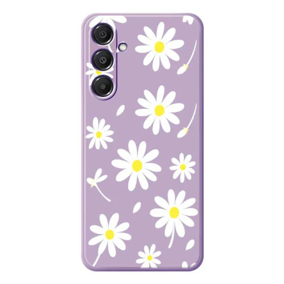 White Daisy Pattern Printing Straight Edge TPU Phone Back Cover — Back Covers, Smartwatch 2025