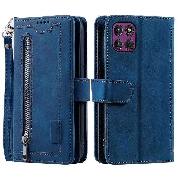 Zipper Wallet PU Leather Phone Cover with Wrist Strap — Basic Cases, Smartwatch 2025