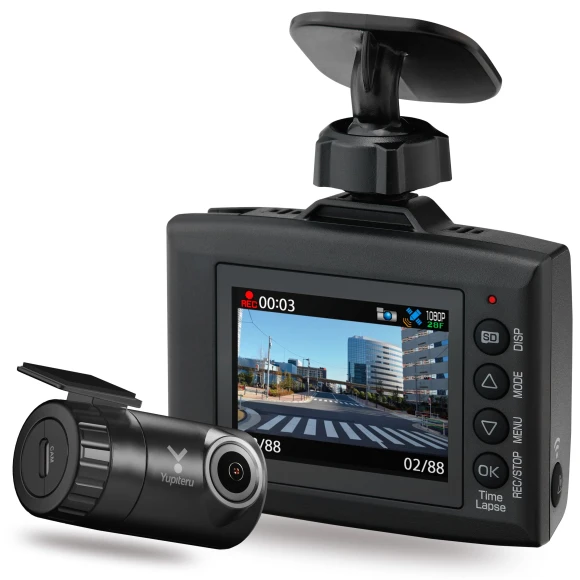 Dash Cam with Front and Rear Dual Smartphone Wireless Rear Ethernet Digital Full HD — Rearview Cameras for Cars, YUPITERU
