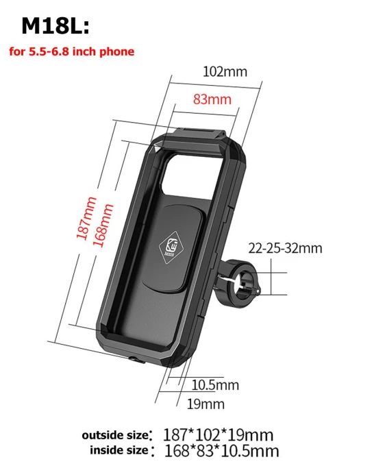 Motorcycle Bike Handlebar Cover Holder Stand Touchscreen Waterproof — , loverapple