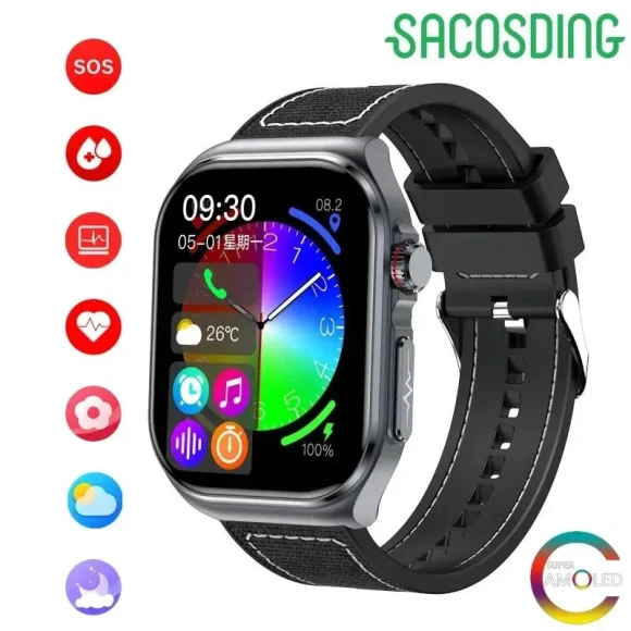 Smart Watch with ECG, Blood Pressure, and Blood Oxygen Monitoring — Smartwatches, AVE