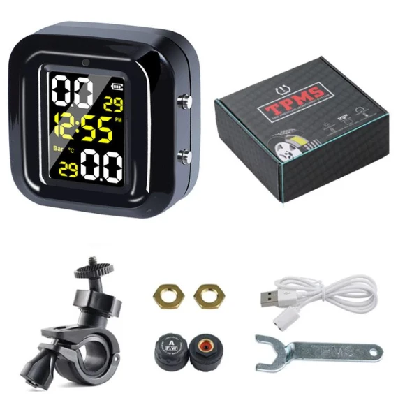 Motorcycle Tire Pressure Monitoring System with Colorful Screen — TPMS Sensor Replacements, A Surname Home
