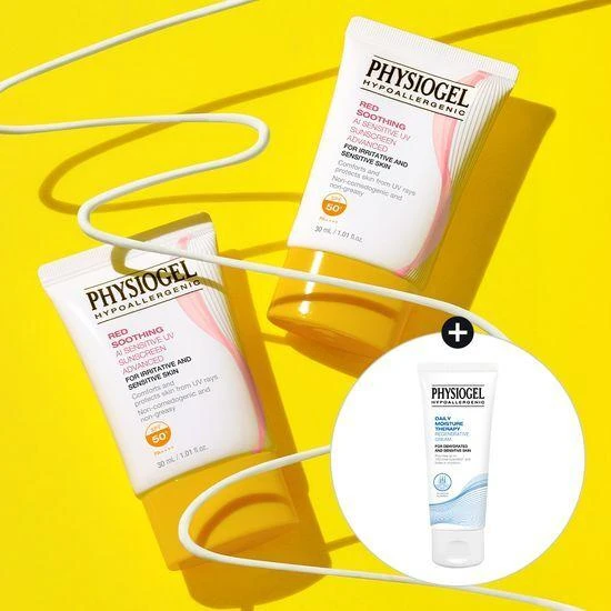 Red Soothing AI Sensitive UV Sunscreen — Face Sun Protection, Physiogel