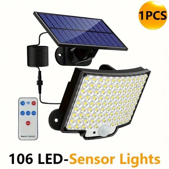 Solar Garden Light with Motion Sensor — Outdoor Security & Flood Lighting, COOKING-MALL