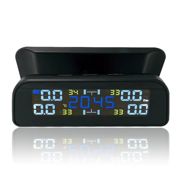 Wireless Solar LCD Car Tire Pressure Monitoring System with 4 External Sensors — TPMS Sensor Replacements, AutoMechanics