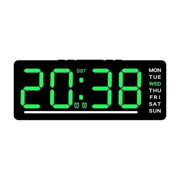 Smart Silent LED Electronic Wall Clock with Thermometer — Alarms & Clocks, Indigoae