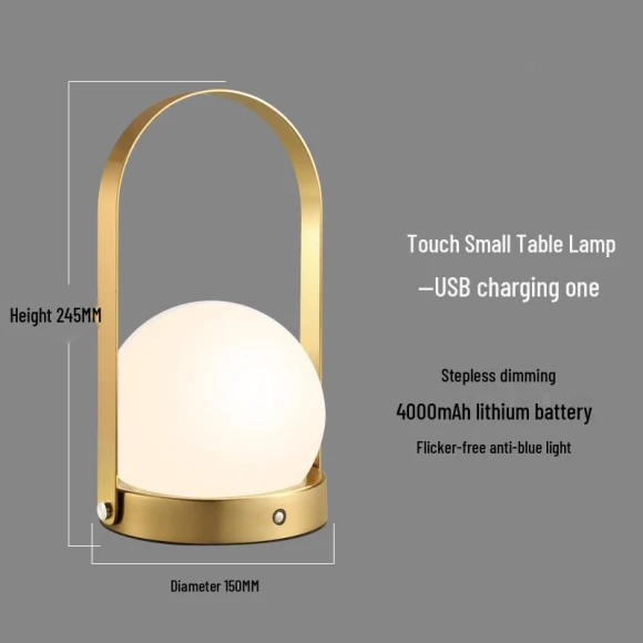 Touch LED Bedside Lamp with USB Charging and Eye Protection — Study & Desk Lighting, ElectroCN