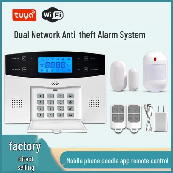 Dual Network Burglar Alarm System with WIFI+GSM and Infrared Door/Window Sensors — Smart Home Security, ToolCraft