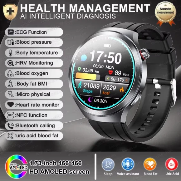 Smart Watch with ECG and AI Micro Physical Exam — Smartwatches, ElectronicsHome
