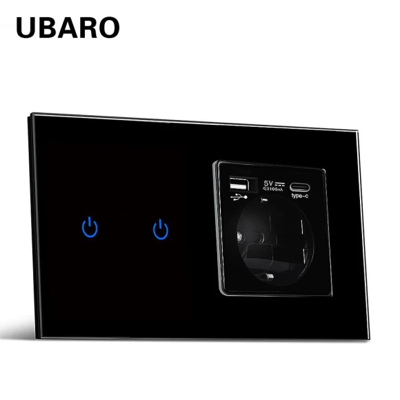 Touch Switch with Glass Panel and Hidden Charging Outlet — Chargers, Red dress