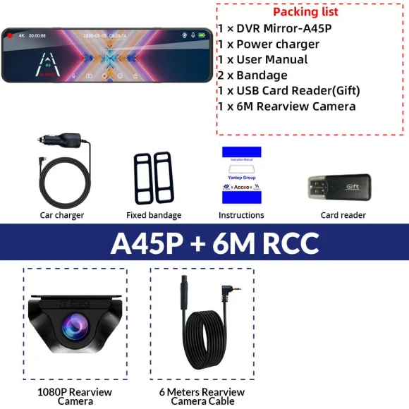 Car Dash Cam with Rear Camera — Dashboard Cameras, E-ACE