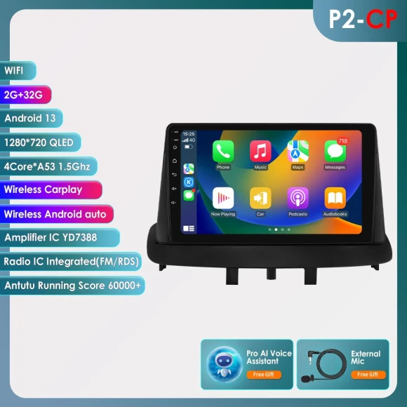 Car Radio with Android 12, GPS, and CarPlay — In-Dash, Hizpo