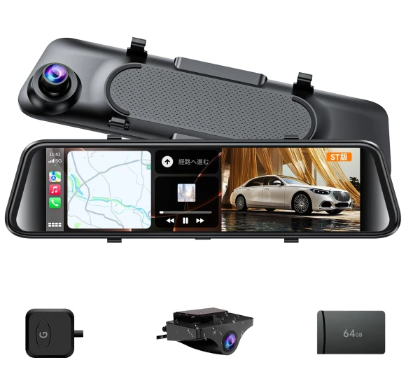 Digital Car Mirror with Front and Rear Cameras — Dashboard Cameras, SAMURAI STYLE