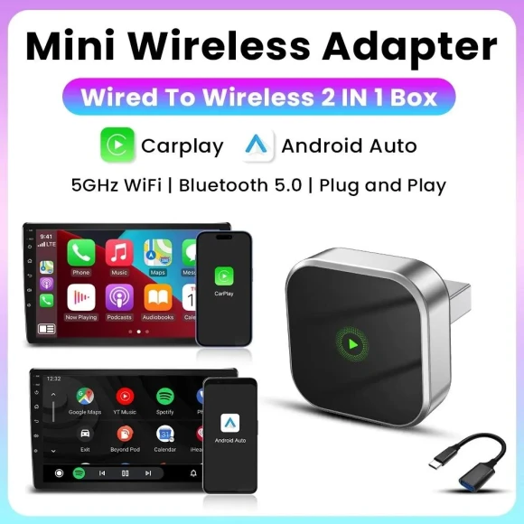 Wireless CarPlay and Android Auto Adapter — Phone Accessories, Meiteai-Car&Motor