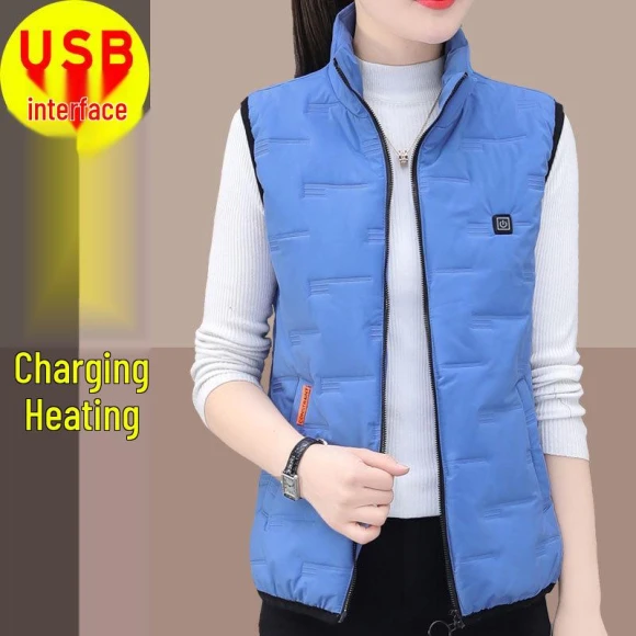 Women's Smart Electric Heated Vest Large Size with USB Charging — Base Layers, The Two