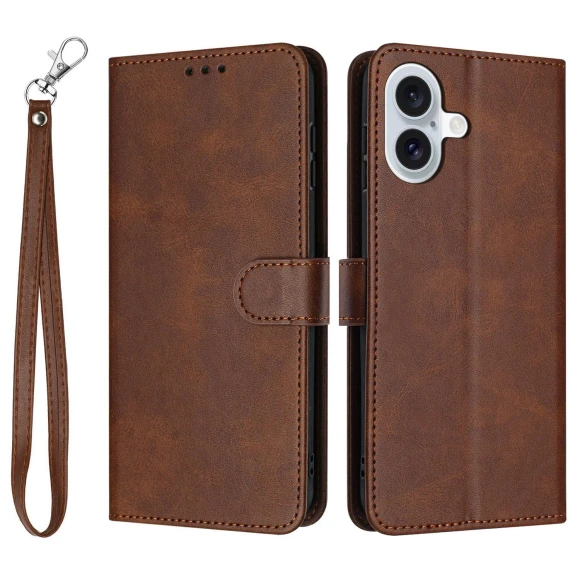 Flip Stand Calf Texture PU Leather Wallet Phone Cover with Strap — Flip Cases, Smartwatch 2025