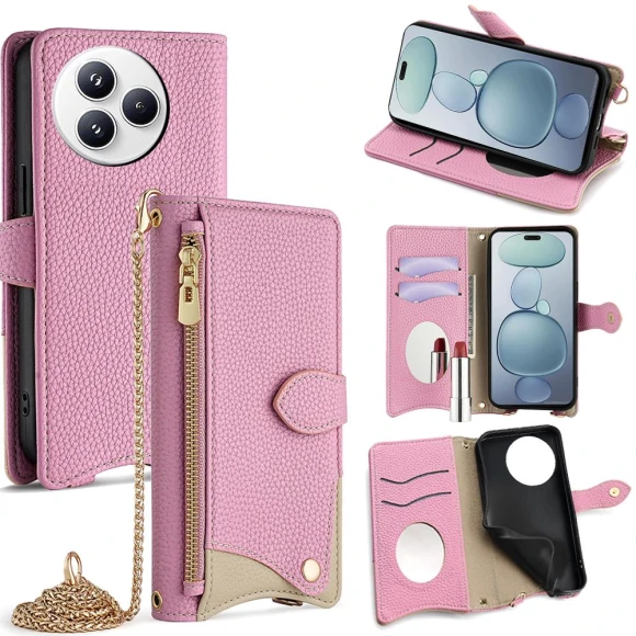 Leather Case Wallet Stand Cover with Chain Strap — Phone Accessories, Smartwatch 2025