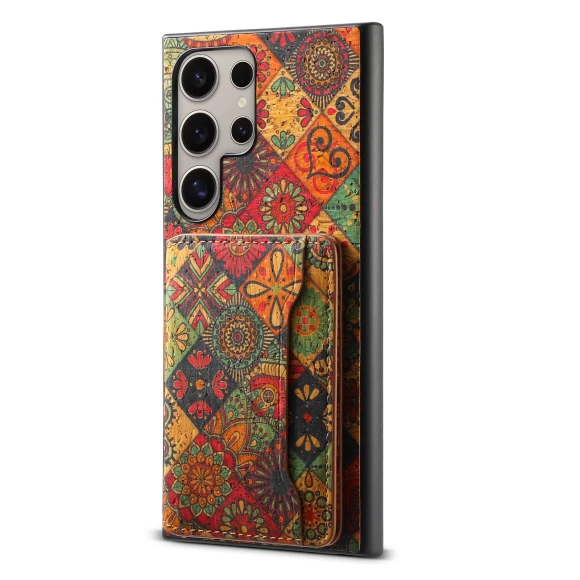 Leather+PC+TPU Case with Flower Print, Card Holder, Stand — Phone Accessories, Smartwatch 2025