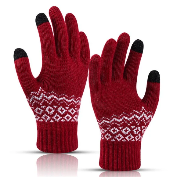 Winter Warm Wool Knitted Touchscreen Gloves — Cold Weather Gloves, Popularity-Sun home