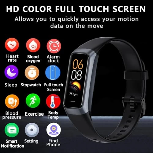 Fitness Tracker with 24/7 Heart Rate Blood Oxygen Sleep Monitor, Activity Tracker with 1.1" AMOLED Touch Color Screen,... — Fitness & Activity Monitors, ZKSSGY