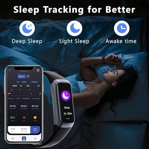 Fitness Tracker with 24/7 Heart Rate Blood Oxygen Sleep Monitor, Activity Tracker with 1.1" AMOLED Touch Color Screen,... — Fitness & Activity Monitors, ZKSSGY