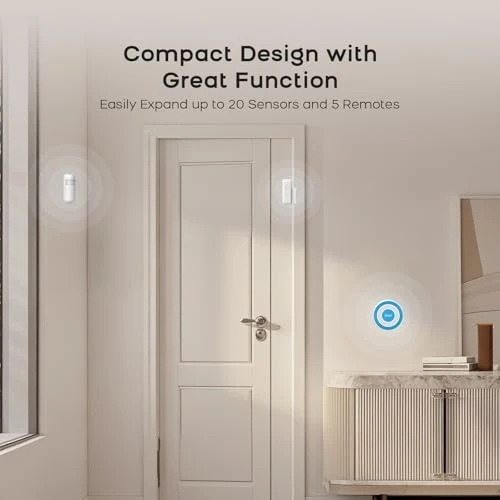 Home Alarm System with Instant App Alerts, 8-Piece Kit, Siren Hub, Motion and Door Sensors, Remote, Works with Alexa — Smart Home Security, PGST