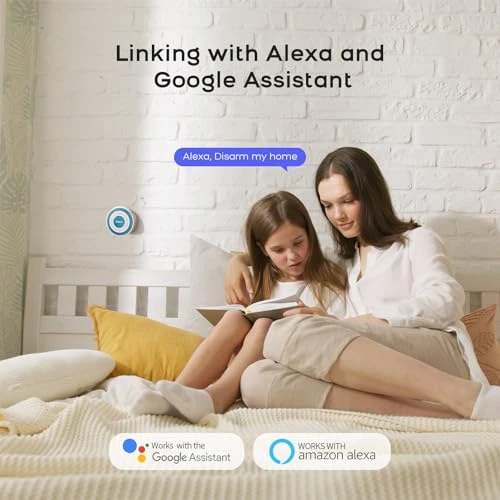 Home Alarm System with Instant App Alerts, 8-Piece Kit, Siren Hub, Motion and Door Sensors, Remote, Works with Alexa — Smart Home Security, PGST