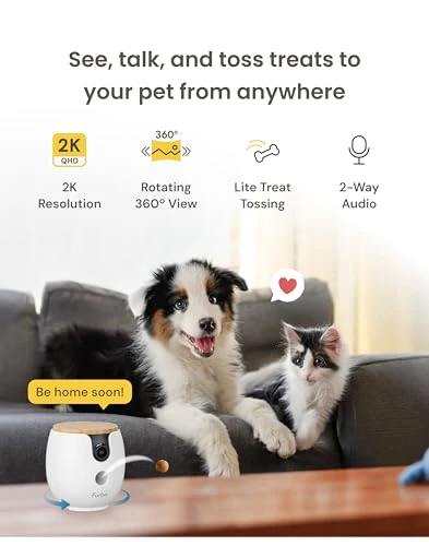 Mini 360° 2K QHD Pet Camera with Rotating Treat Dispenser — Cameras & Monitors, Furbo