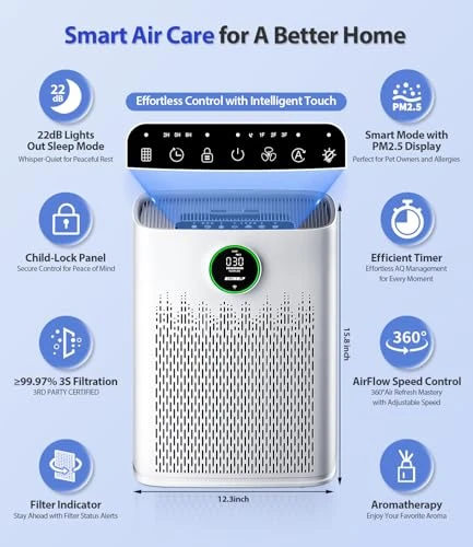 Smart Air Purifier for Large Rooms — Activated Carbon Air Purifiers, ECOSELF