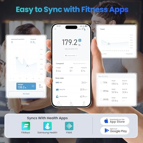 Smart Scale for Body Weight with Color Display — Body Composition Analysis, YINOLIFE