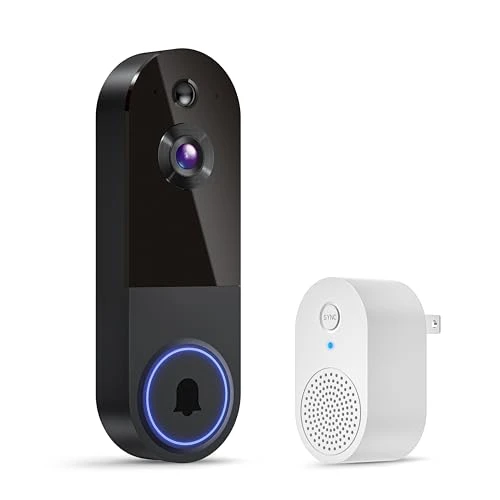 Wireless Video Doorbell Camera with Receiver — Smart Home Security, BlazSync
