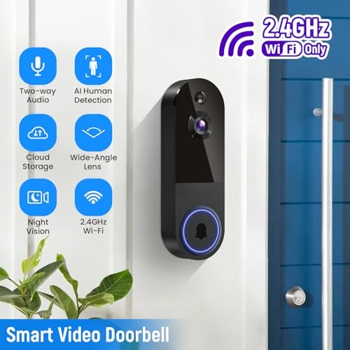 Wireless Video Doorbell Camera with Receiver — Smart Home Security, BlazSync